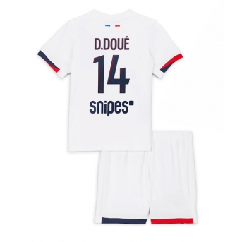 Billige Fotballdrakt Paris Saint-Germain Desire Doue #14 Replika Bortedraktsett Barn 2025-26 Kortermet (med bukser)